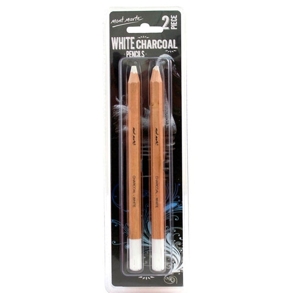 Mont Marte White Charcoal Pencils- 2pcs Set –