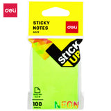 Deli Neon Sticky Notes 76×51mm 100 Sheets EA02202