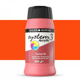 Daler Rowney System3 Acrylic Paint Fluorescent Red – 500ml