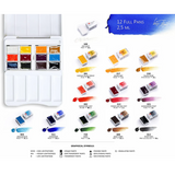 White Nights Artist Watercolor set of 12 Full Pans IWS Plastic Box