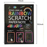 Rainbow Scratch Paper Note Book 7.5 x 10.3 INCHES