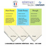 Canson Heritage Water Color Paper Roll 300gsm 60”x 5 yards