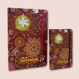 Floral Doodles Gold Foil Journals Notebook Brown - thestationerycompany.pk