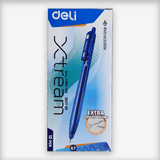 DELI EQ02130 RETRACTABLE SMOOTH BALLPOINT PEN 0.7MM