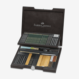 Faber Castell Pitt Monochrome Drawing Set In Wood Case