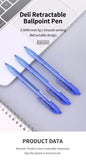 DELI EQ02130 RETRACTABLE SMOOTH BALLPOINT PEN 0.7MM