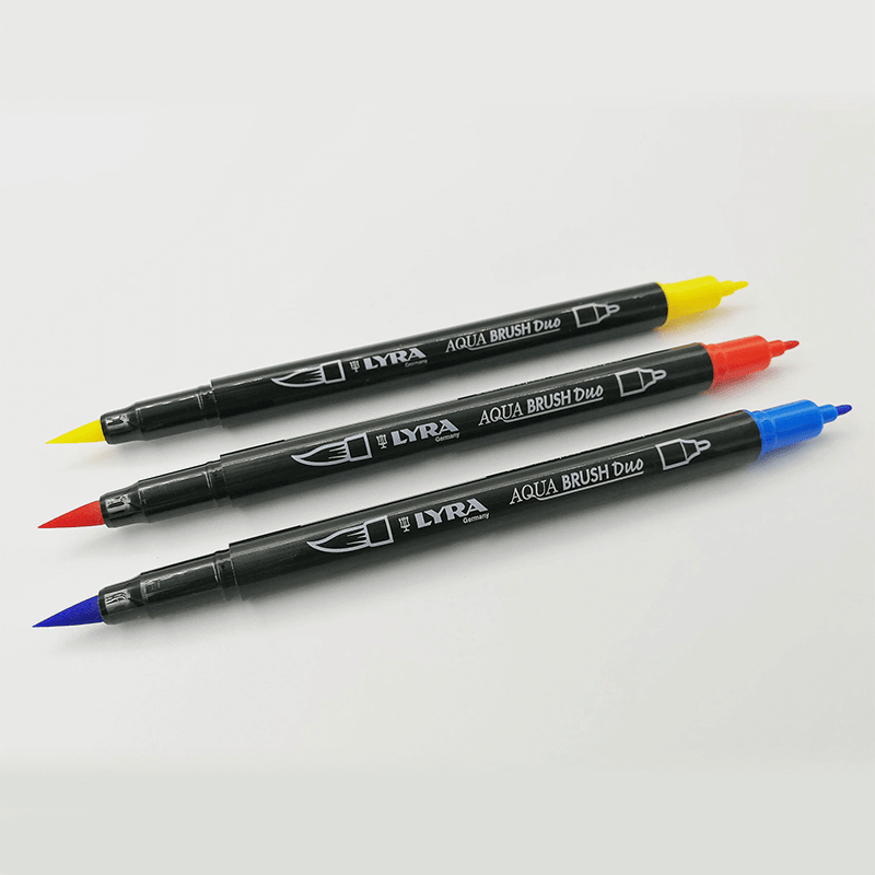 LYRA Aqua Brush Duo, Set, Assorted Water-soluble Marker Pens, 12 